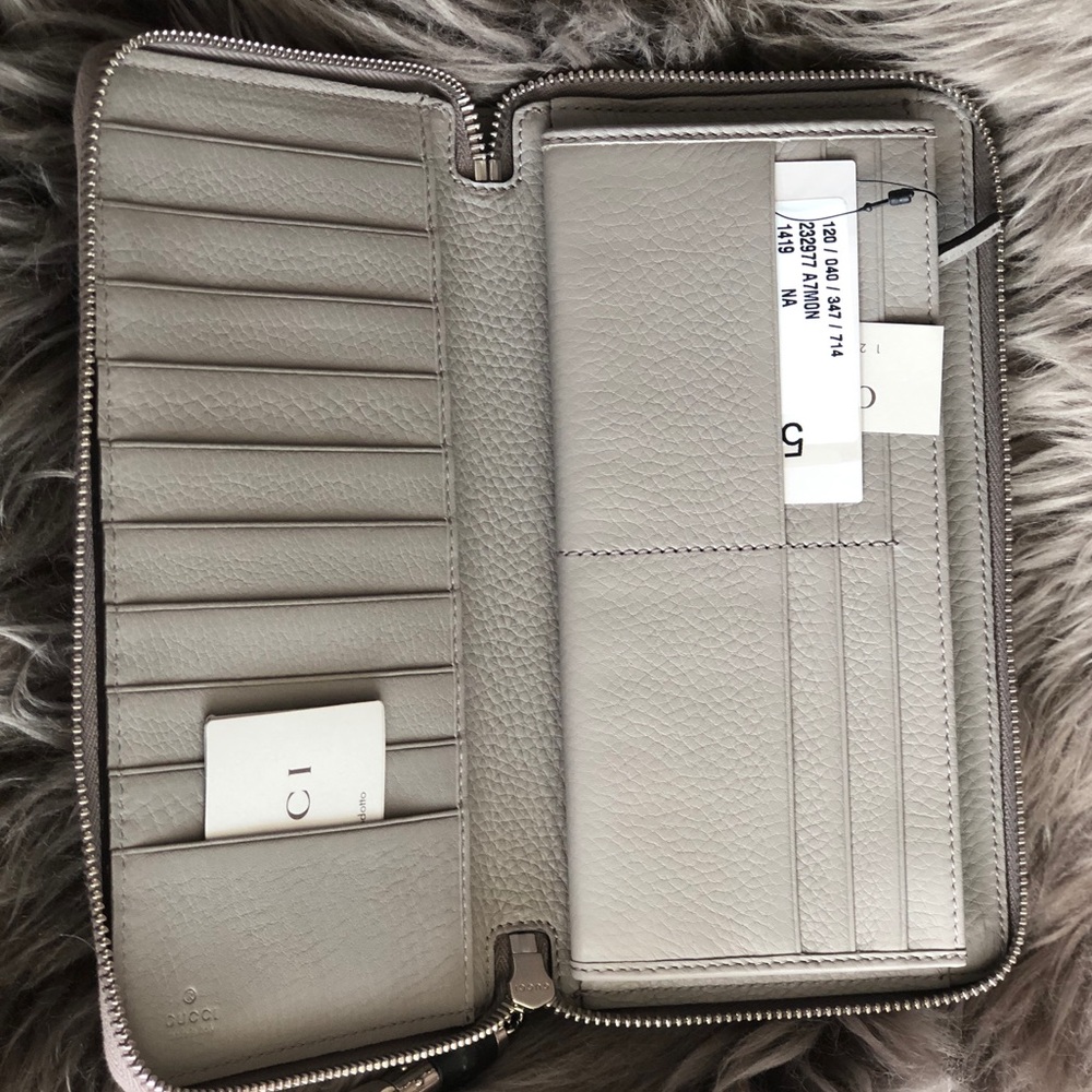 Gucci Gray Bamboo Tassel Wallet Organizer